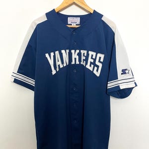 Vintage 1990s Starter New York Yankees Spell Out MLB Baseball Jersey (size adult XL)