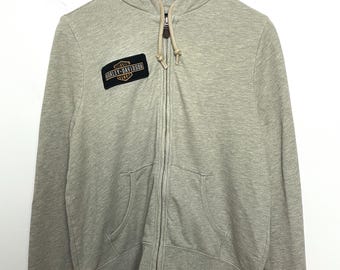 Vintage Harley Davidson Mororcycles dames bikerhoodie met rits (damesmaat Large)