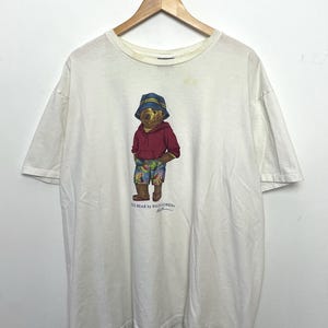 Vintage 1990s Polo by Ralph Lauren Polo Bear Graphic Tee Shirt (size adult XXL)