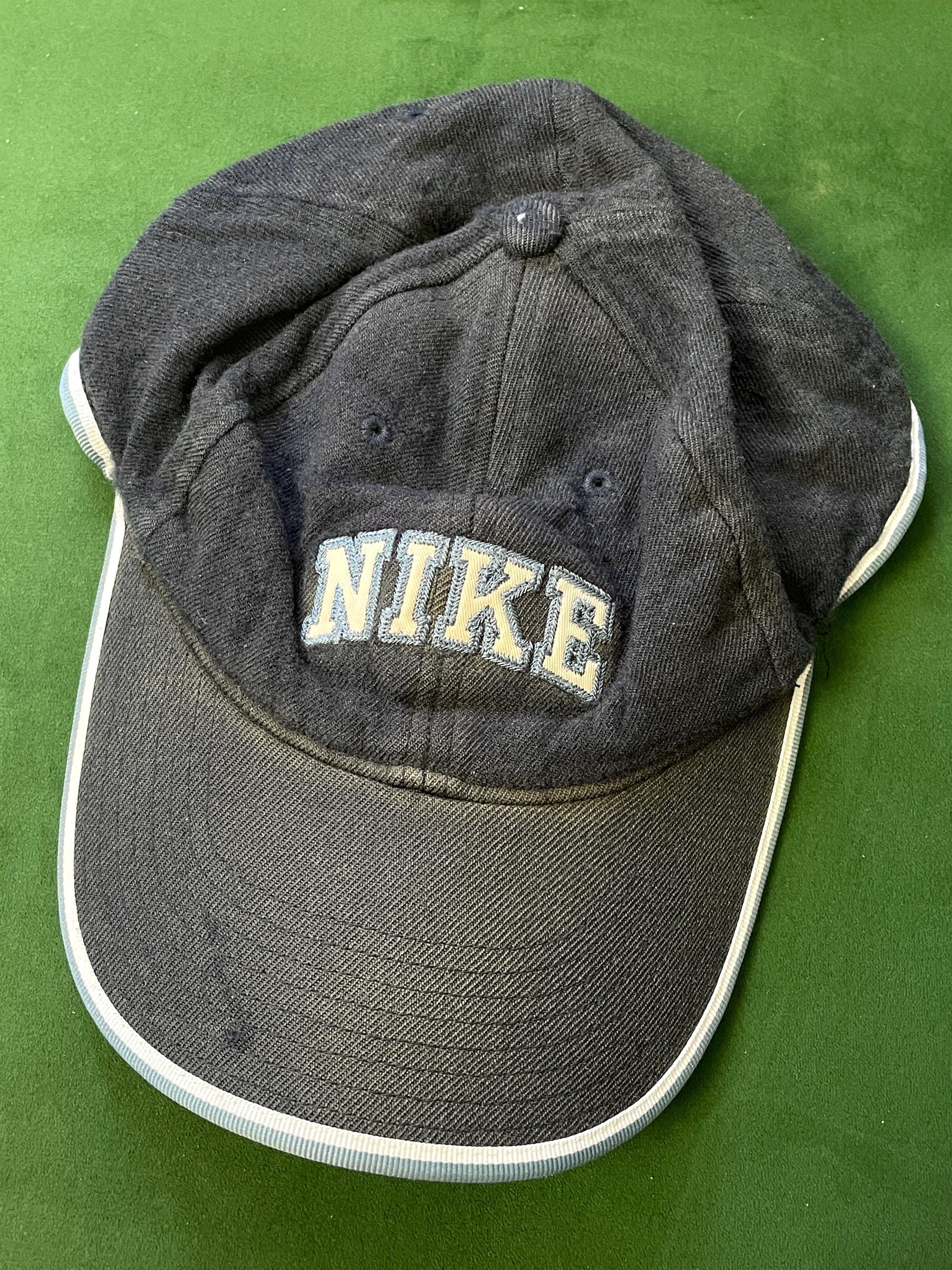 Vintage 1990s Nike Spell Out Mini Swoosh Logo Wool Baseball Hat