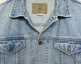 Vintage 1990s Gap Denim Lightwashed Blue Jean Jacket (size Adult