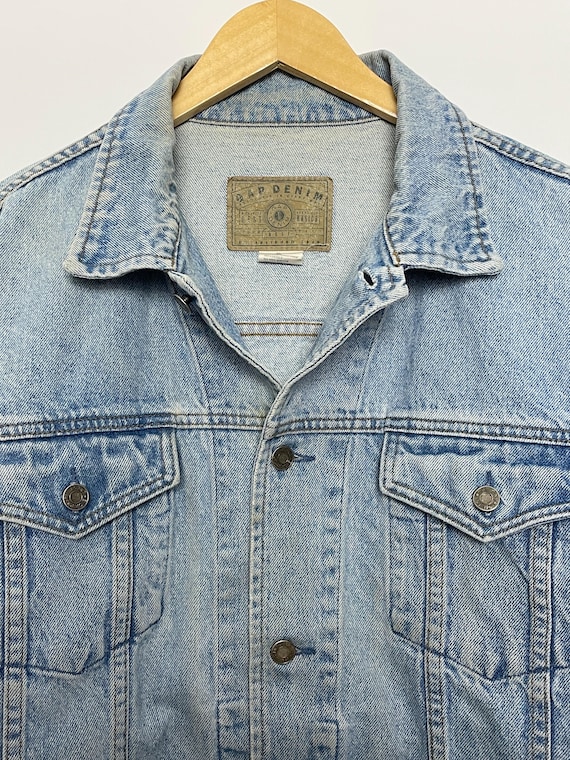 Vintage 1990s Gap Denim Lightwashed Blue Jean Jacket (size Adult