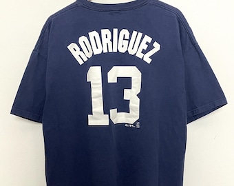 Tee shirt vintage des années 2000 New York Yankees Alex Rodriguez MLB Baseball Graphic Jersey (taille adulte XL)