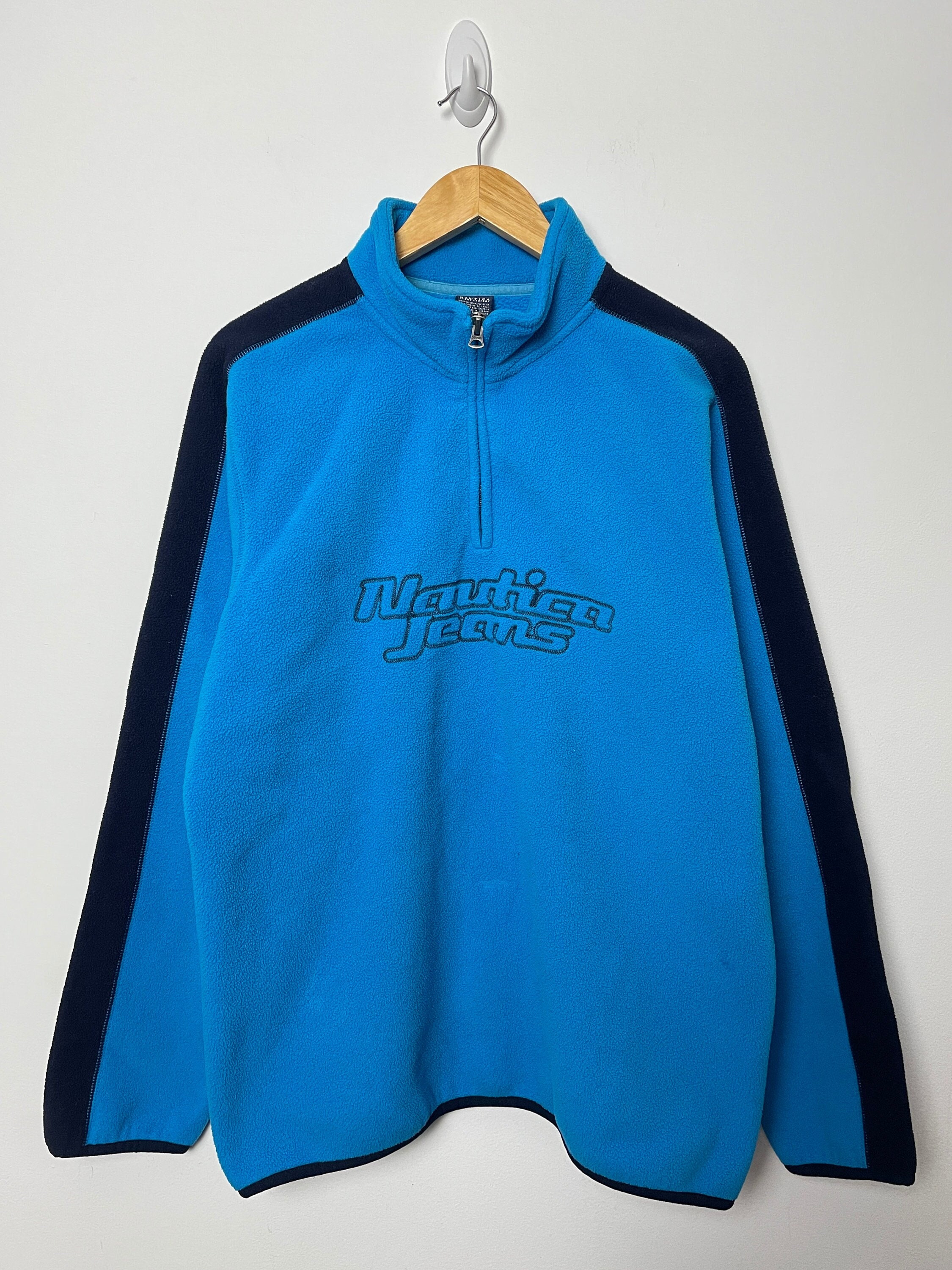 Vintage 1990s Nautica Competition Embroidered Fleece Hoodie