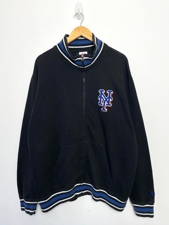 Vintage New York Mets MLB Baseball Ringer Zip Up S