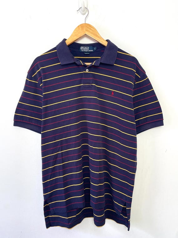 1990's Polo Ralph Lauren ネイビー ダウンジャケット Vintage 1990s Polo Ralph Lauren Navy Blue Red Gold Pullover Nylon