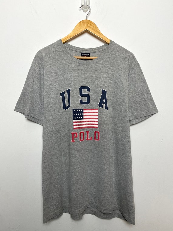 Vintage 1990s Polo Sort by Ralph Lauren USA Flag Logo Spell