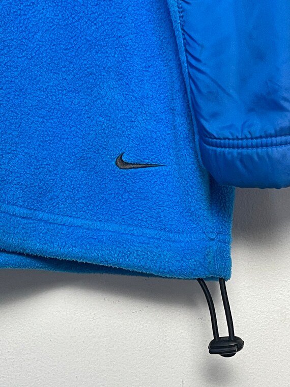 Vintage 1990s Nike Mini Logo Swoosh Blue Fleece P… - image 3