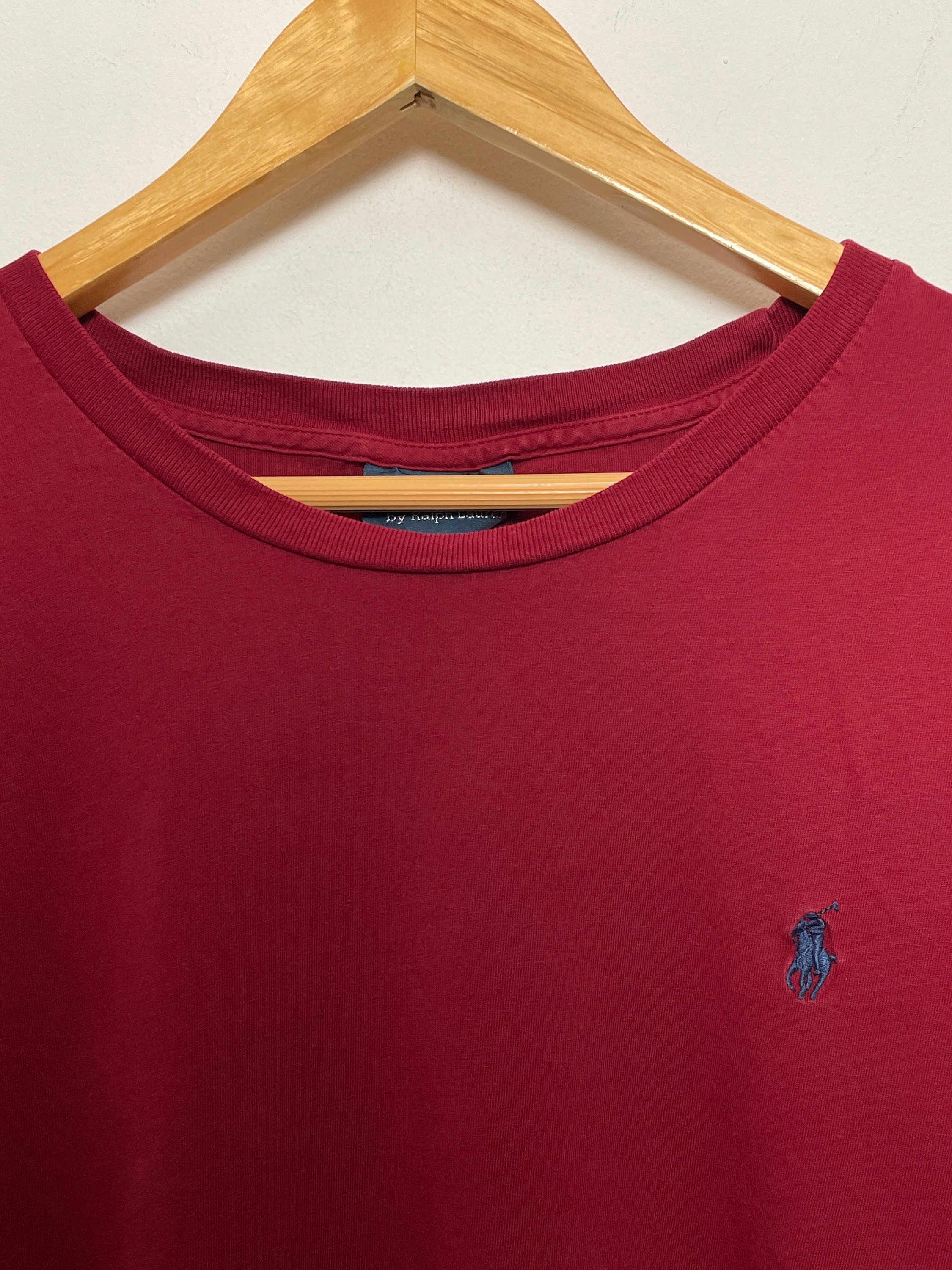 Vintage 1990s Polo by Ralph Lauren Long Sleeve Red Tee Shirt (fits 