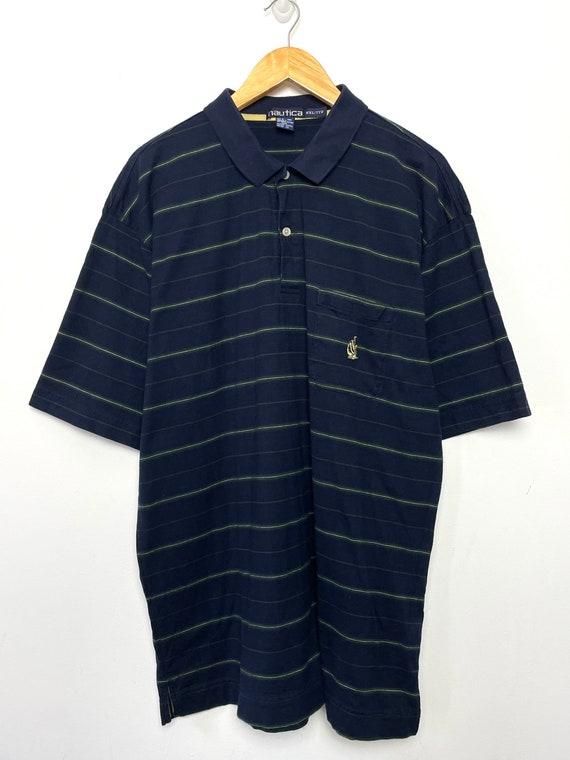 Vintage 1990s Nautica Sailing Striped Polo Shirt (