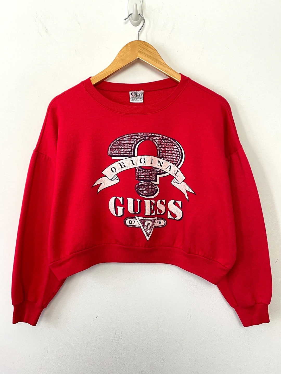 ヴィンテージ　トレーナー　80S GUESS USA製 80s アメリカ製 GUESS ポップアート ロゴ デザイン プリント