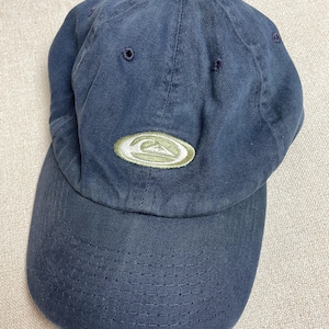 Vintage 1990s Quicksilver Essentials Surfwear made in USA Navy Blue Hat (fits head size Small/Medium)