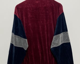 Vintage 1990s Perry Ellis America Activewear Velour Multi Color