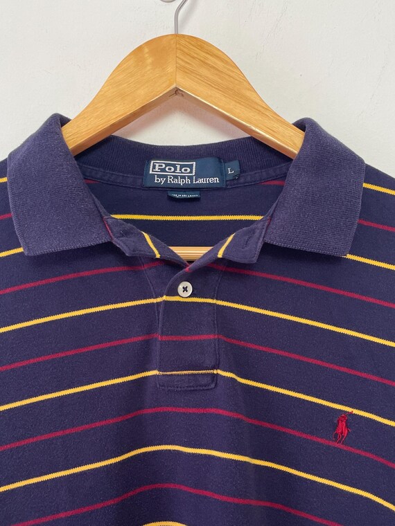 1990's Polo Ralph Lauren ネイビー ダウンジャケット Vintage 1990s Polo Ralph Lauren Navy Blue Red Gold Pullover Nylon