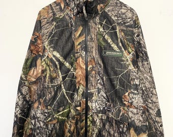 Vintage Medalist Huntgear Mossy Oak Forest Camouflage Zip Up Jacket (size adult Medium)
