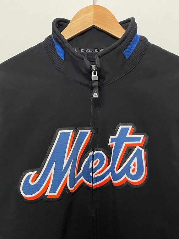 Vintage New York Mets MLB Baseball Zip up Fleece Lined Black