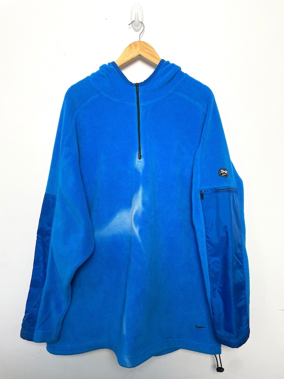 Vintage 1990s Nike Mini Logo Swoosh Blue Fleece P… - image 1