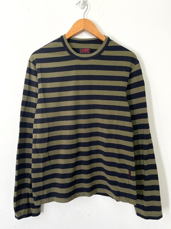 Vintage Y2K Tripp NYC Striped Long Sleeve Rave Te… - image 1