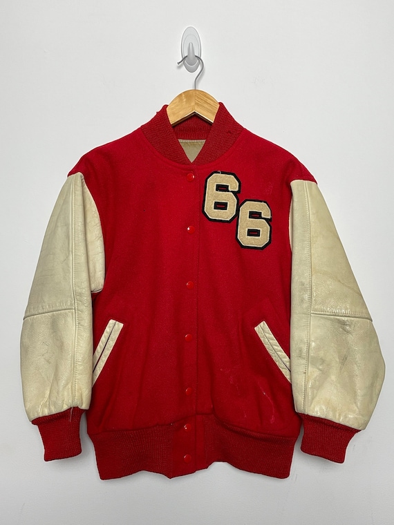 Vintage 1966 Letterman Leather Varsity Jacket (fits Adult XS Vintage 1966 Letterman Leather Varsity Jacket (fits Adult XS