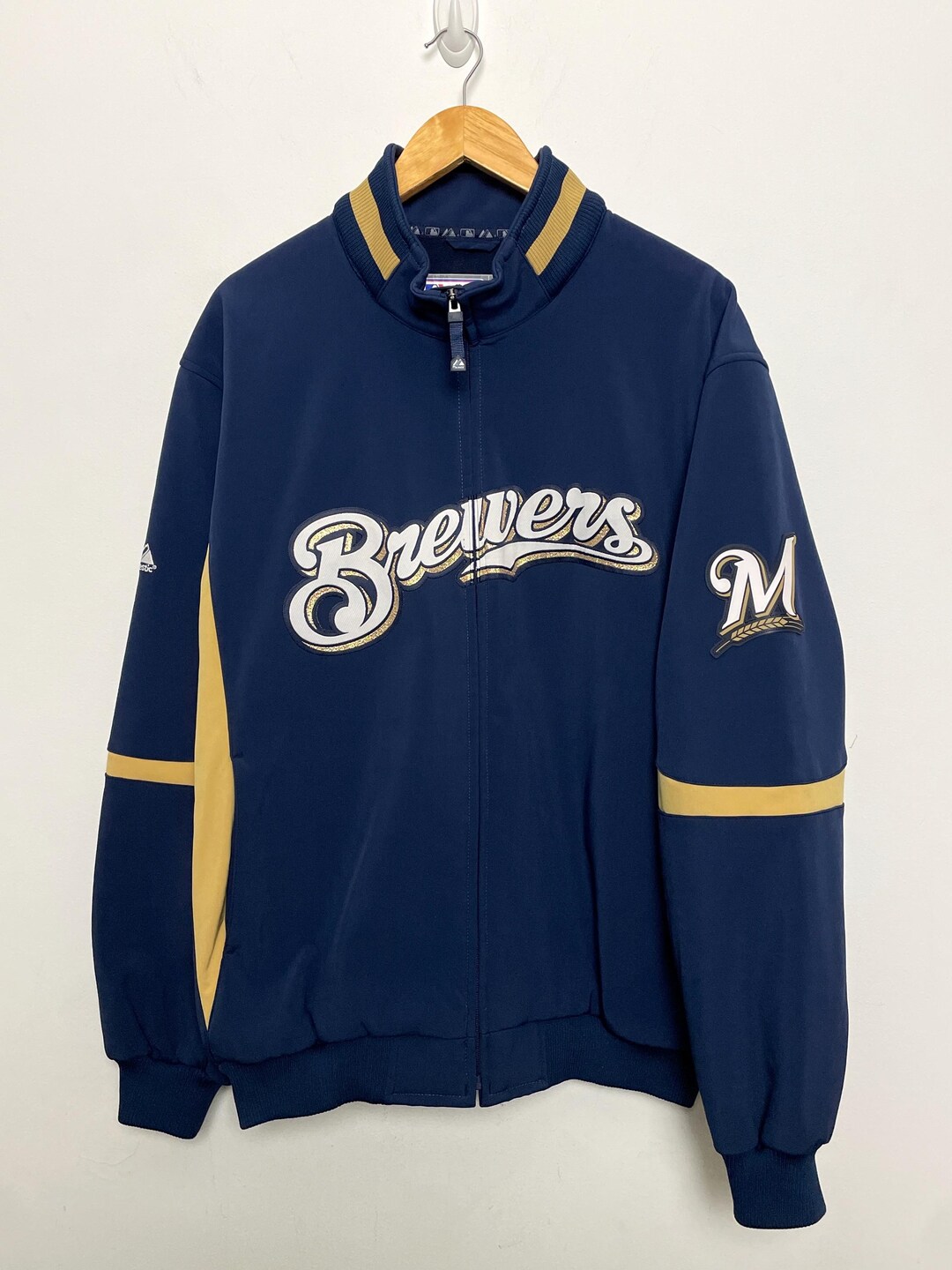 Vintage Milwaukee Brewers MLB Baseball Fleece Lined Dugout Stadium