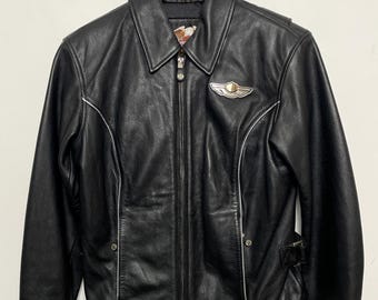 ジャケット・アウター 90s harley davidson 2way leather jacket Harley Davidson Black Leather Jacket Women's Size Small
