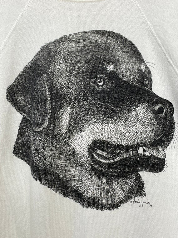 Buy Vintage 1989 Rottweiler Illustrated Dog Graphic Pullover 