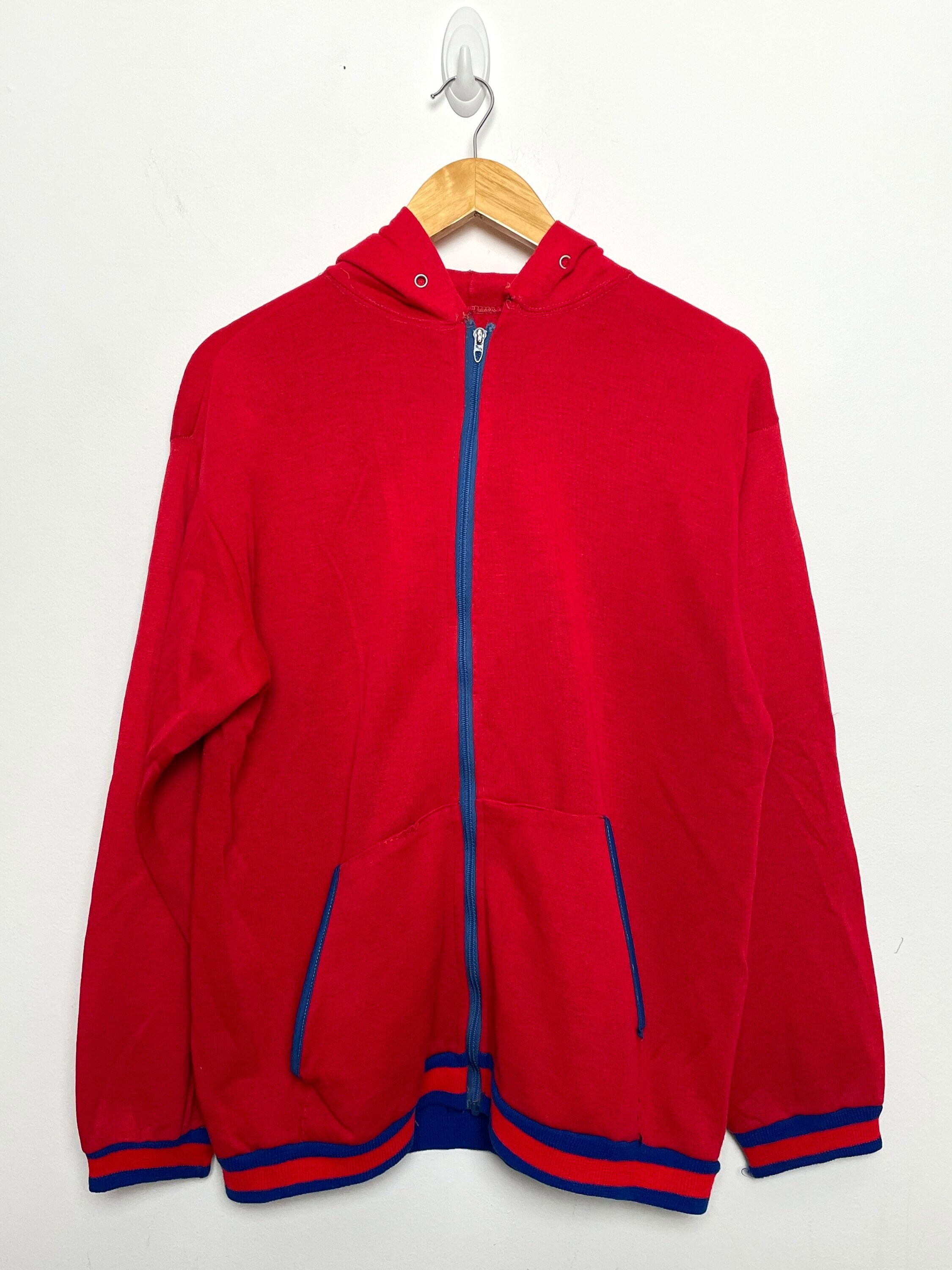 トップス 60s- usa vintage talonzip hoodie paint Vintage 1980s Textile Prints Talon Zipper Made in USA Blank