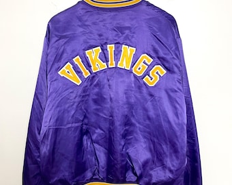 Vintage 90s Minnesota Vikings NFL Football Satin Jacket Xlarge