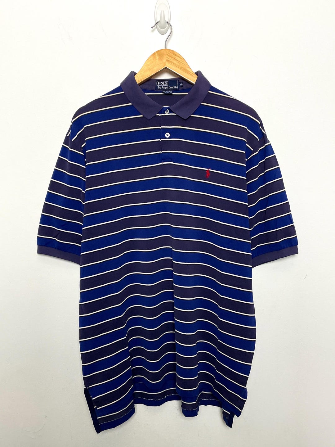 Vintage 1990s Polo by Ralph Lauren Blue Striped Polo Shirt (size