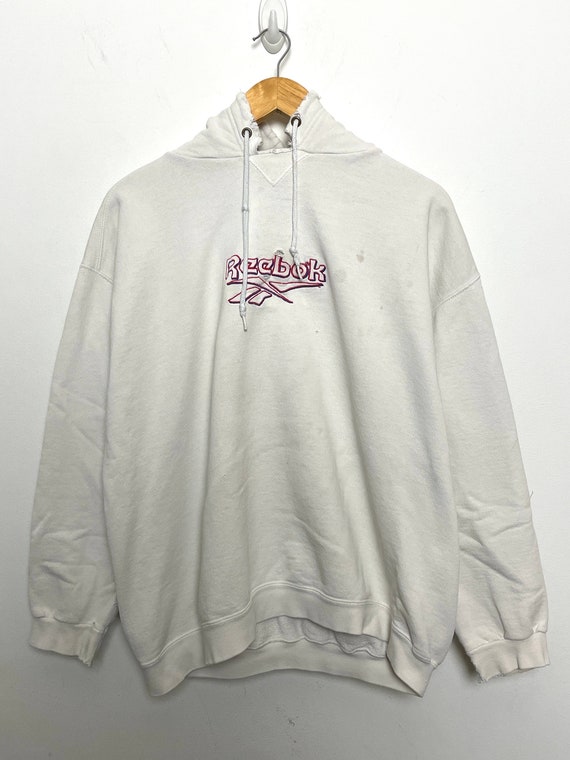Vintage 1990 Reebok Delta Logo sudadera con capucha blanca tamano adulto pequeno Etsy Espana