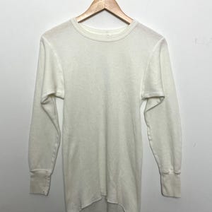 Vintage 1990s JE Morgan Arctex White Thermal Long Sleeve Shirt (fits adult Small)