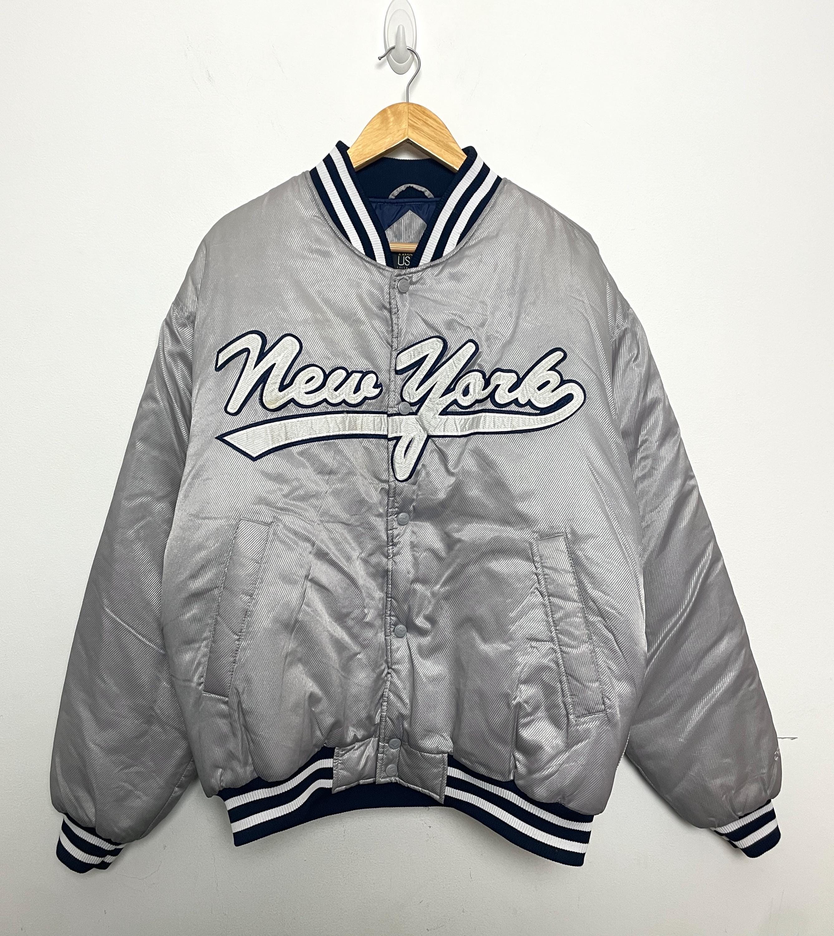 Vintage 1990s New York Yankees Style Spell Out Logo Silver