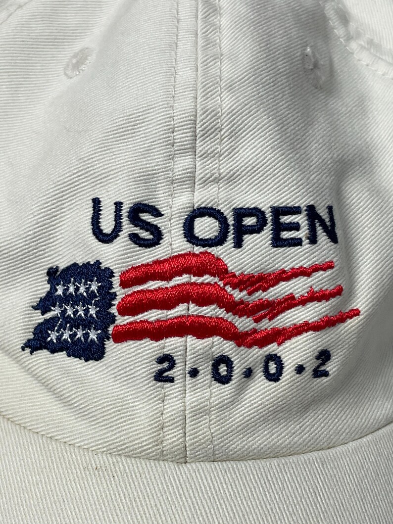 Vintage 2002 Tennis US Open New York City American Flag Heineken Baseball Style Hat (adjustable) image 2