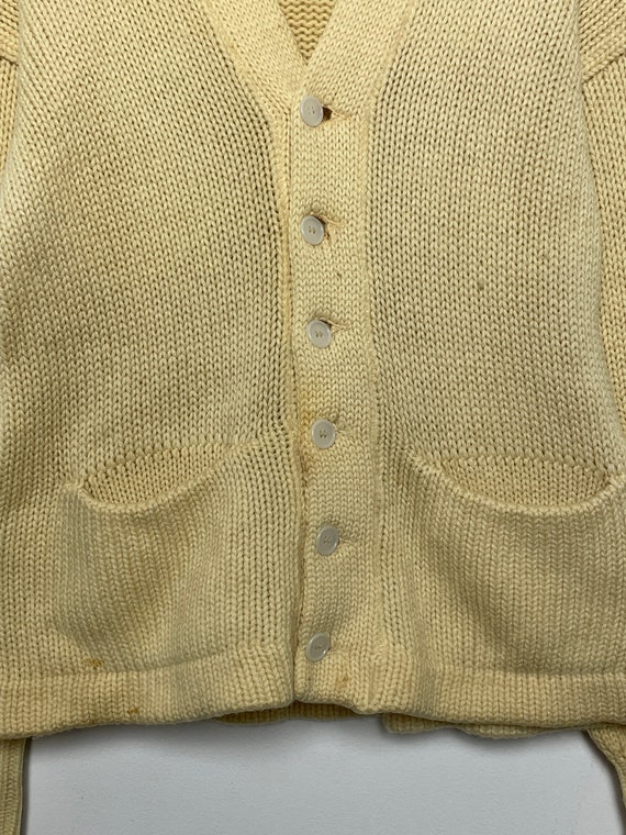 Vintage 1950s Knit Cardigan Button Up Athletic Sw… - image 3