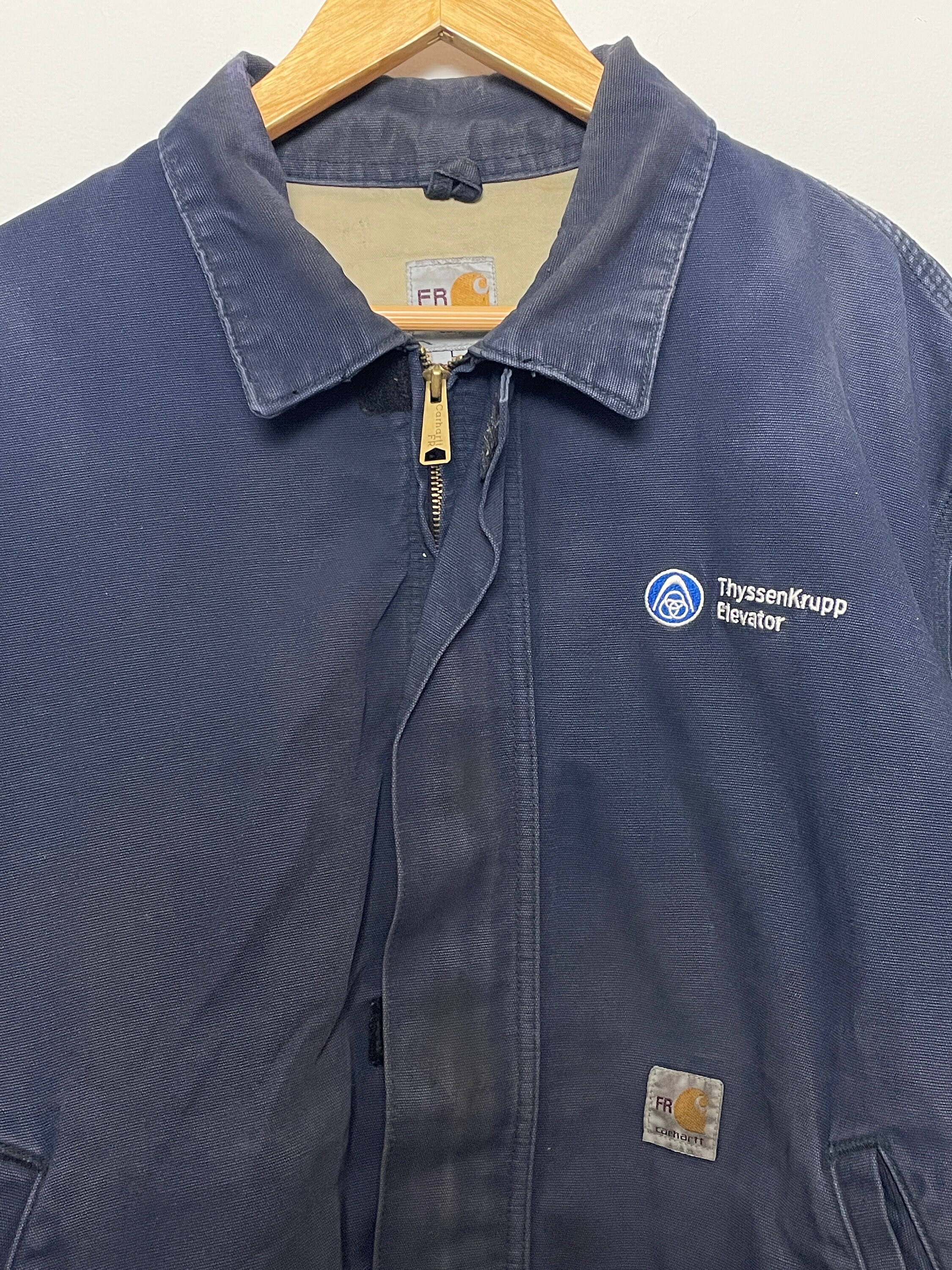 Vintage 1990s Carhartt Fire Resistant Made in USA Navy Blue