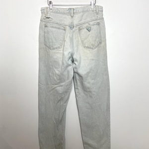 Vintage 1990s Guess Jeans by Georges Marciano made in USA Light Washed Distressed Denim Jeans (fit size 32)