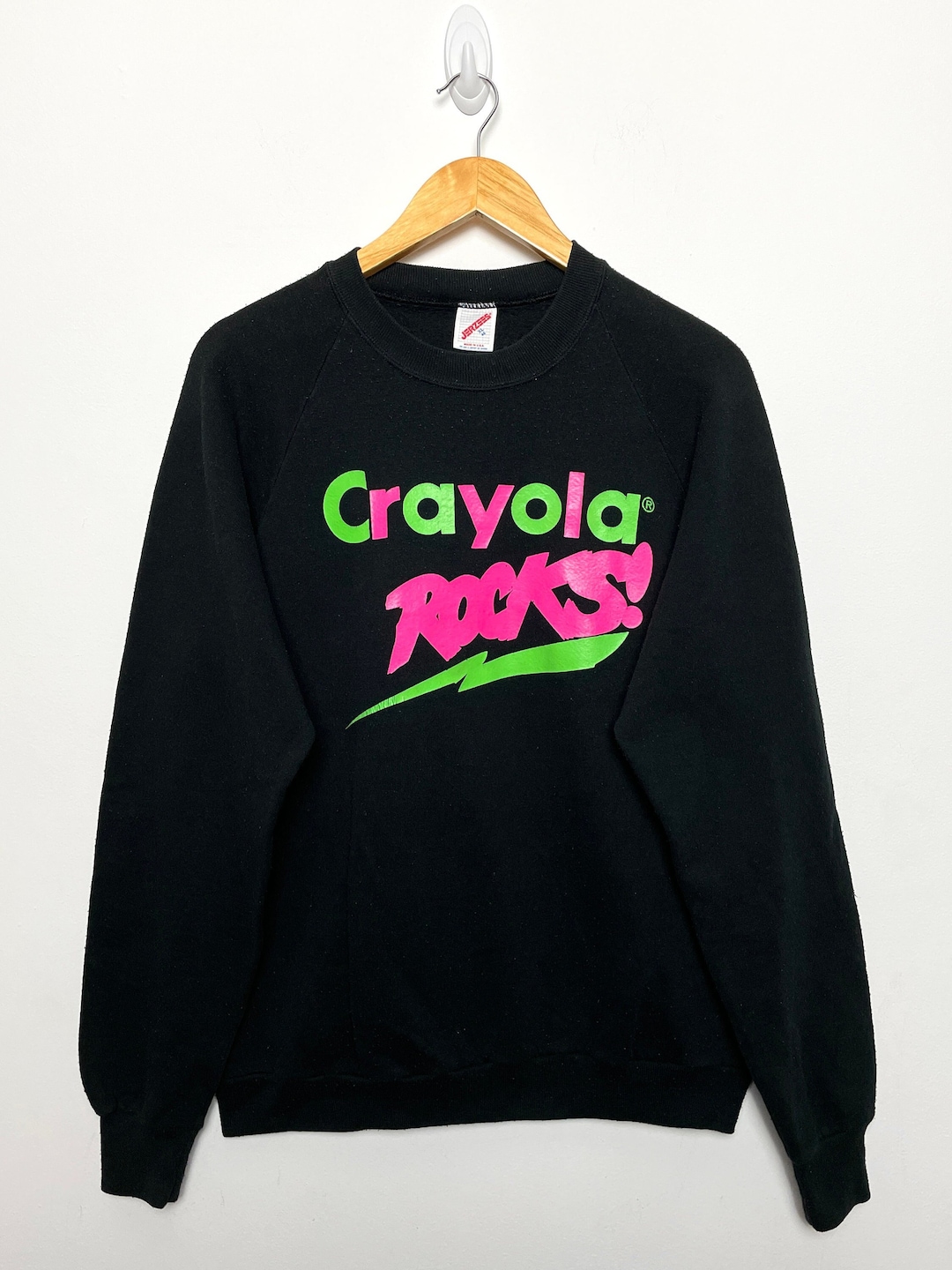 Vintage 1980s Crayola Rocks Crayon Neon Yellow Green Pink Spell Out