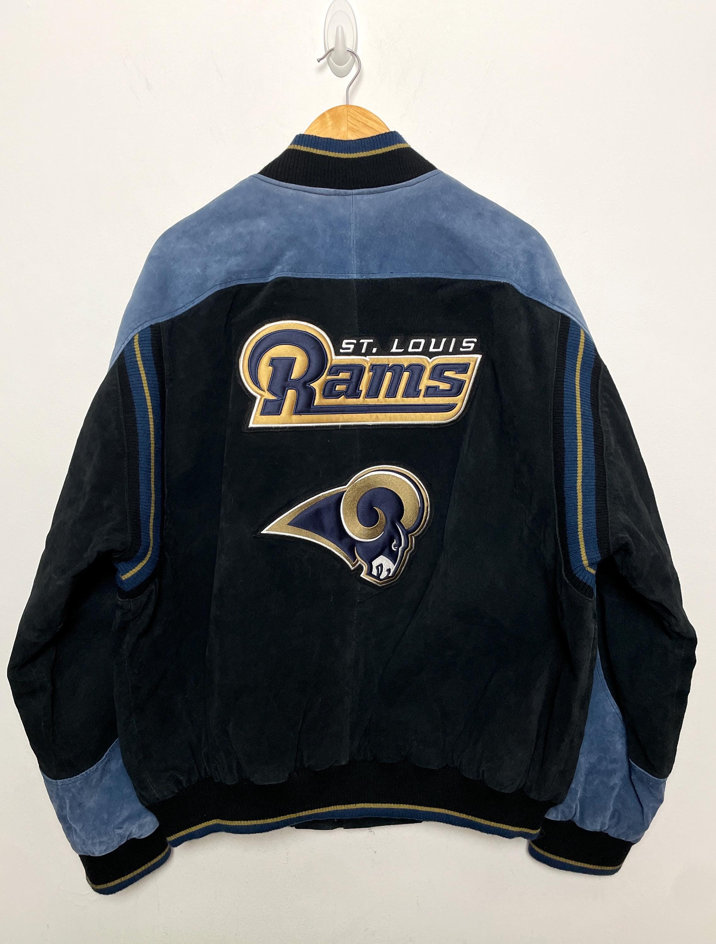 Vintage 1990s St Louis Rams NFL Football Suede Genuine Leather