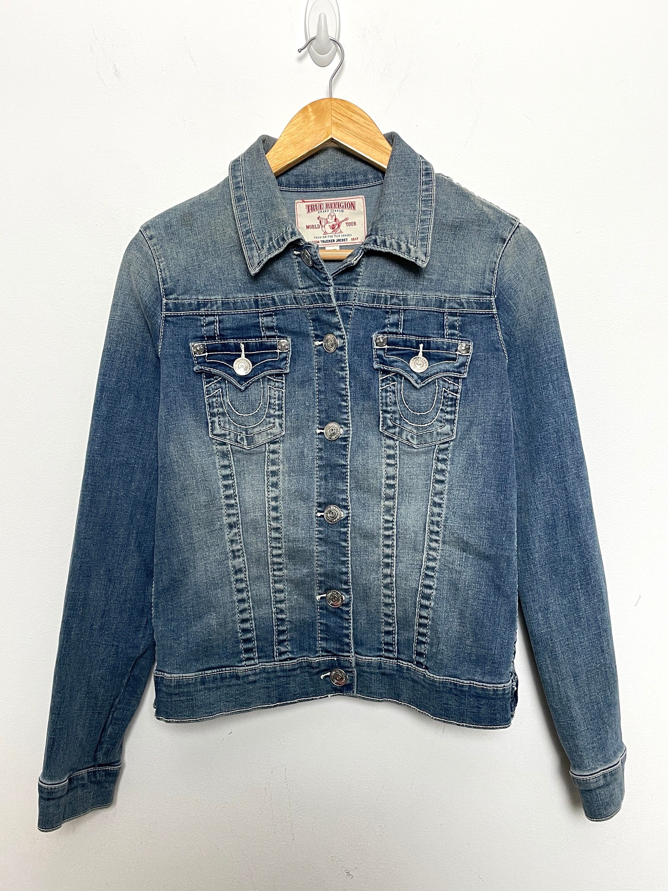Vintage Y2K 2000s True Religion Womens Trucker Denim Jean Jacket fits Womens Small Etsy Canada