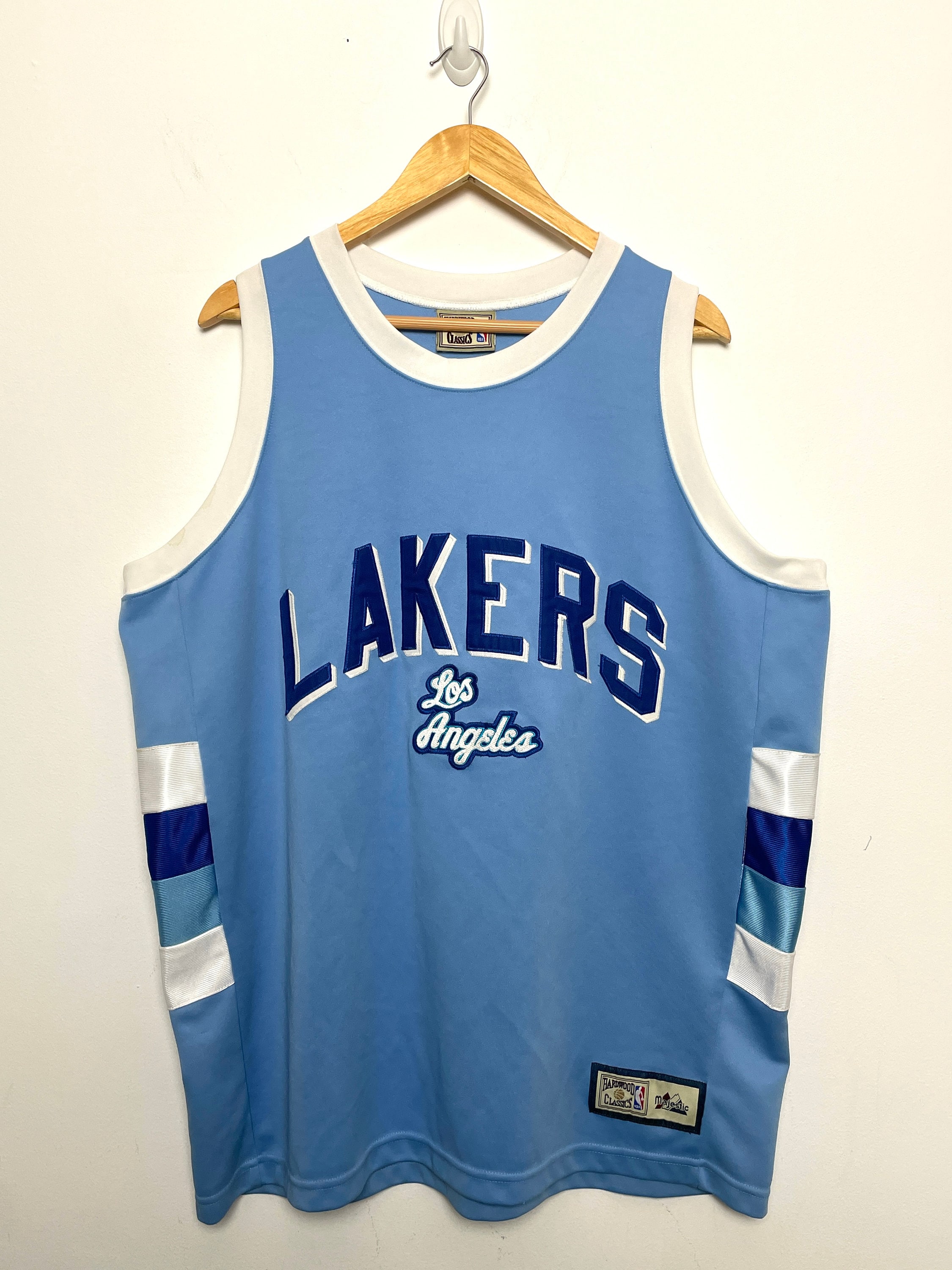 Los Angeles Lakers Hardwood Classics Blue Retro Warm Up Jersey Shirt Mens  3XL