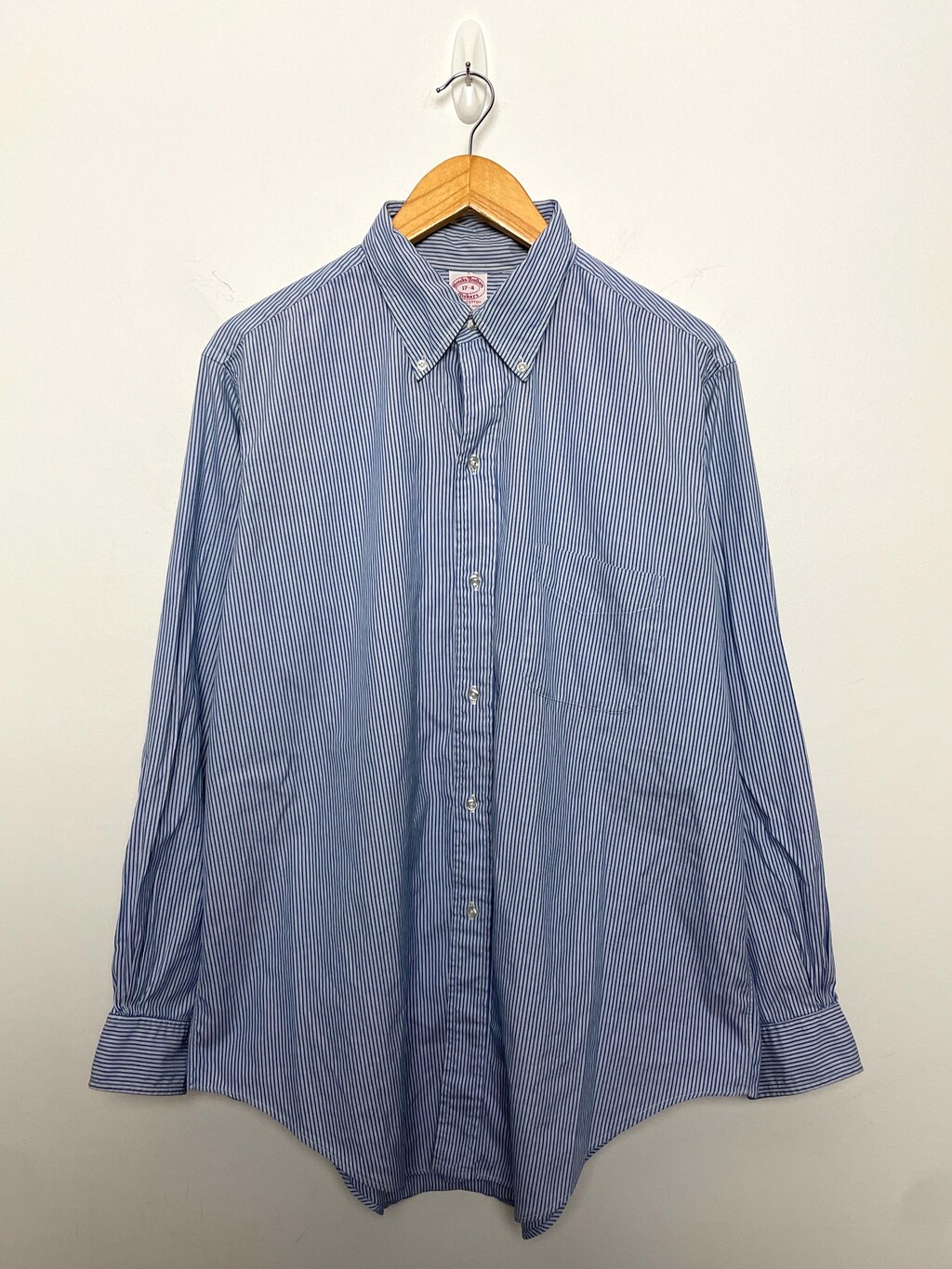 Brooks Brothers T-shirt Uomo A Maniche Lunghe, Cotone, Vestibilità Originale, Con Ricamo Pile Dorato, Nera