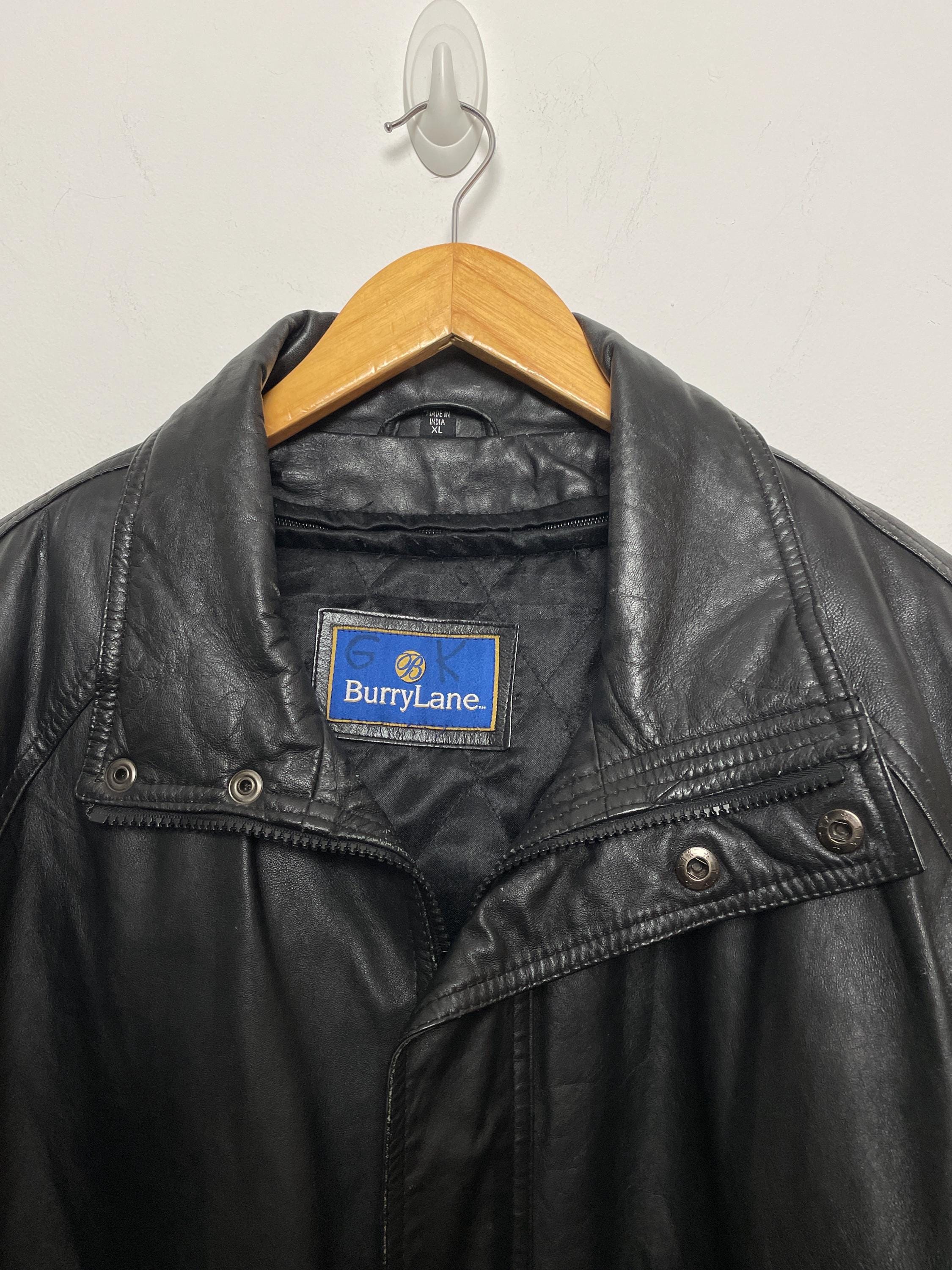 Vintage 1990s Genuine Black Leather Zip up Bomber Jacket (size
