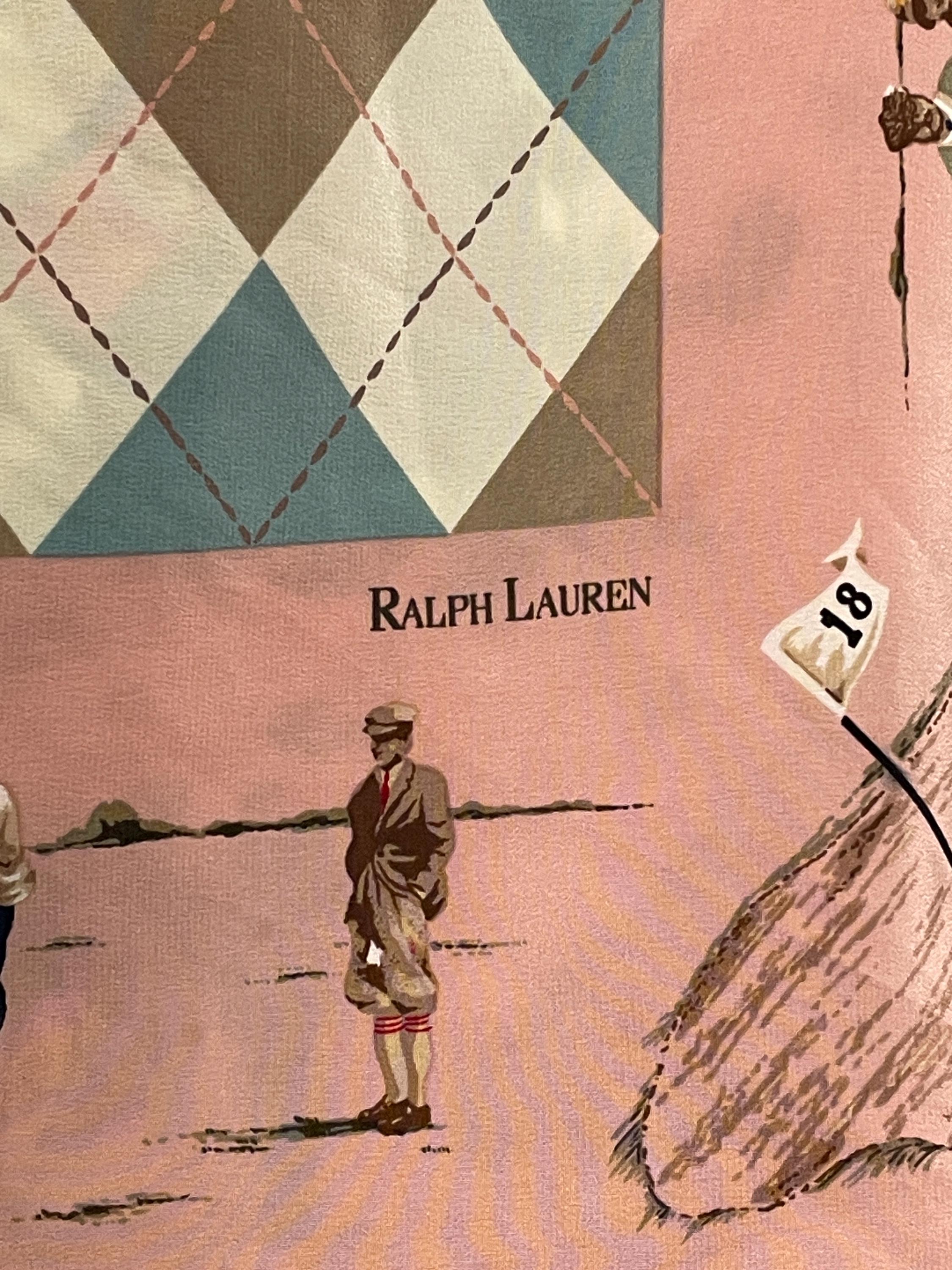 Vintage 1990s Polo by Ralph Lauren Argyle Print Golf Graphic