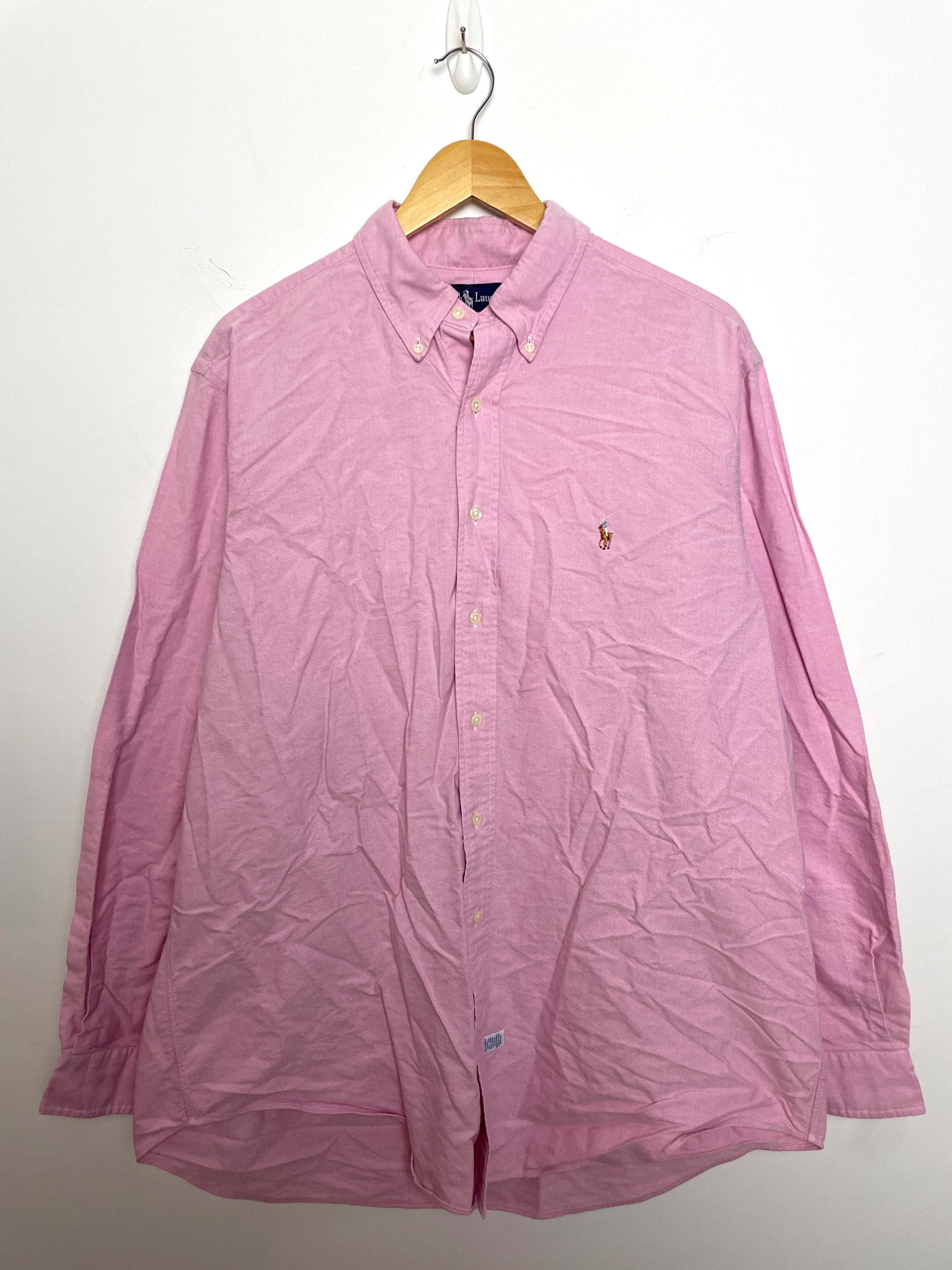 Vintage 1990s Polo by Ralph Lauren Pink Button up Long Sleeve