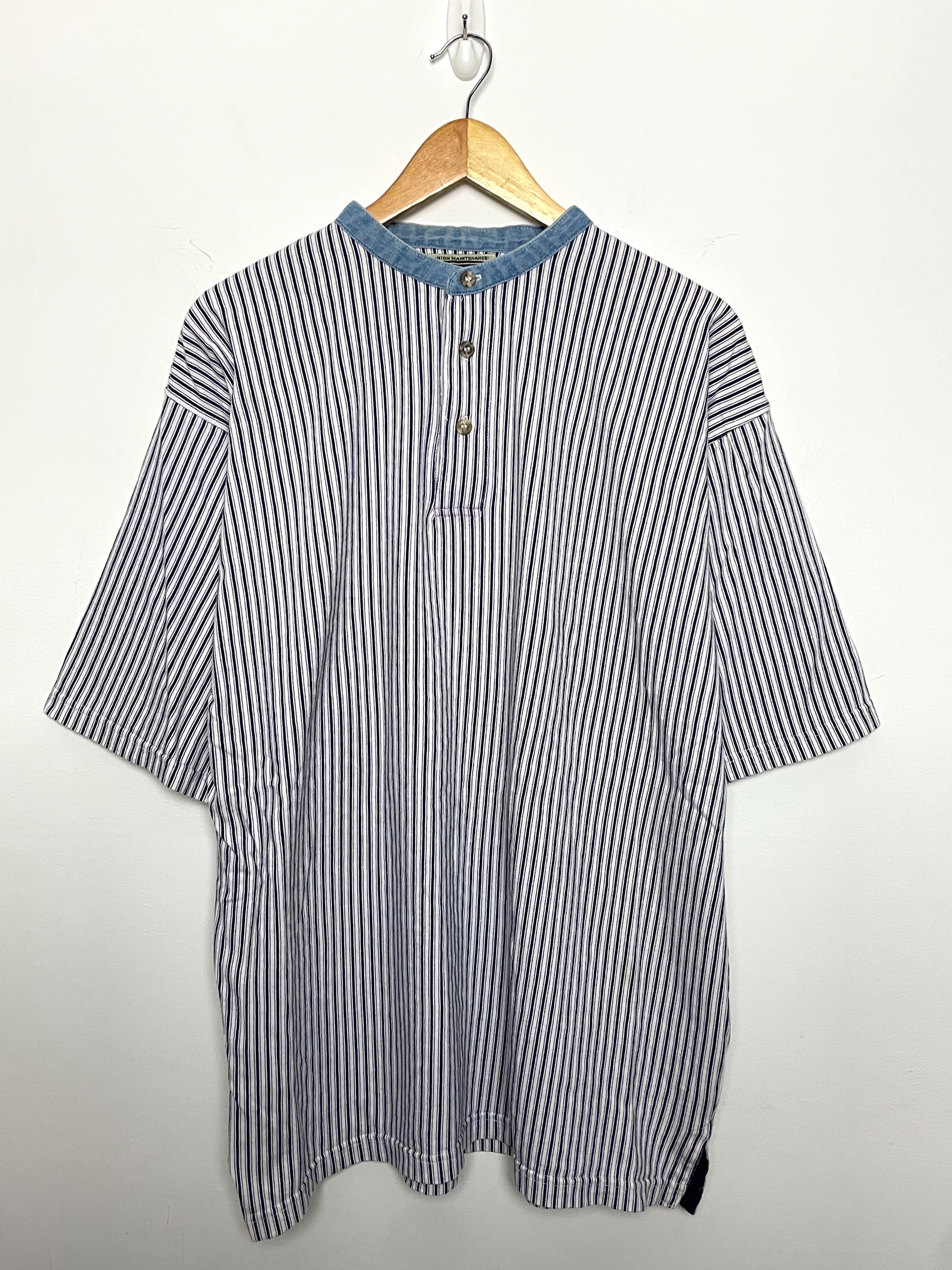 1990年代のヴィンテージ「Not Your Basic」ストライプヘンリーTシャツ 