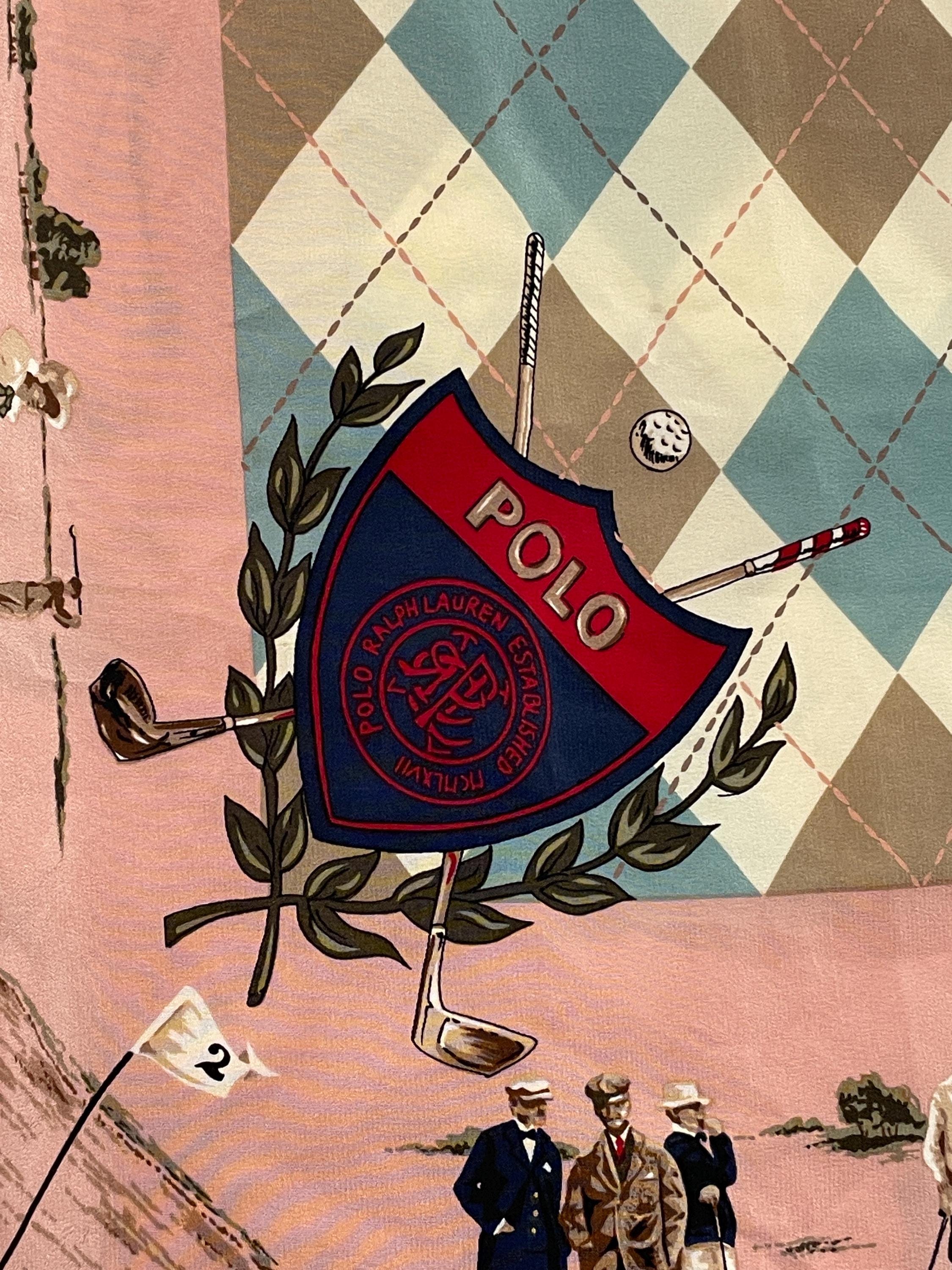 Vintage 1990s Polo by Ralph Lauren Argyle Print Golf Graphic