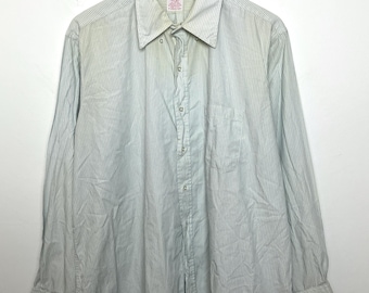Vintage 1990s Brooks Brothers made in USA Striped Button Up Long Sleeve Shirt (size adult XL)