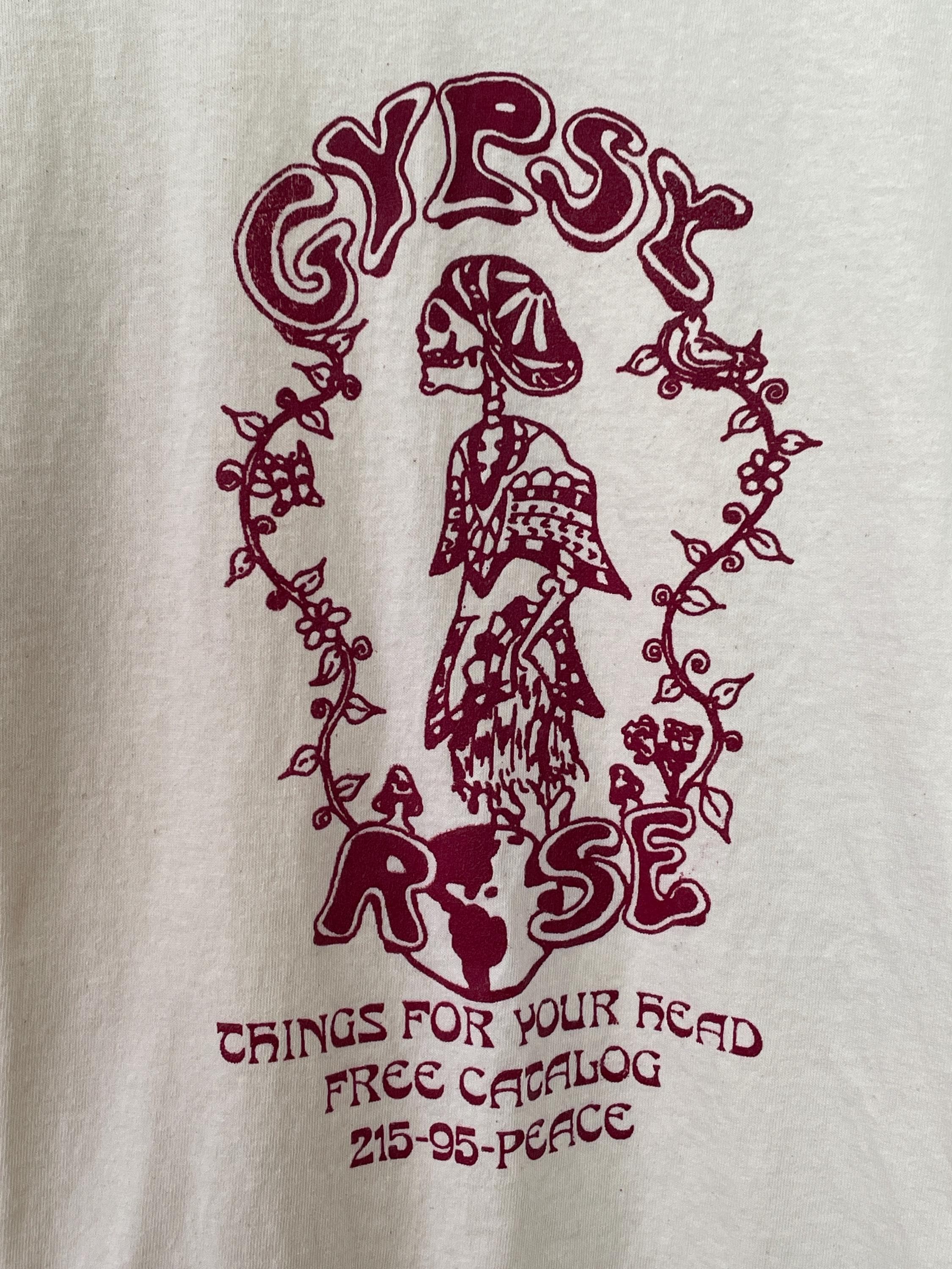 Vintage Gypsy Rose Grateful Dead Style Hippie Skeleton Graphic Tee 