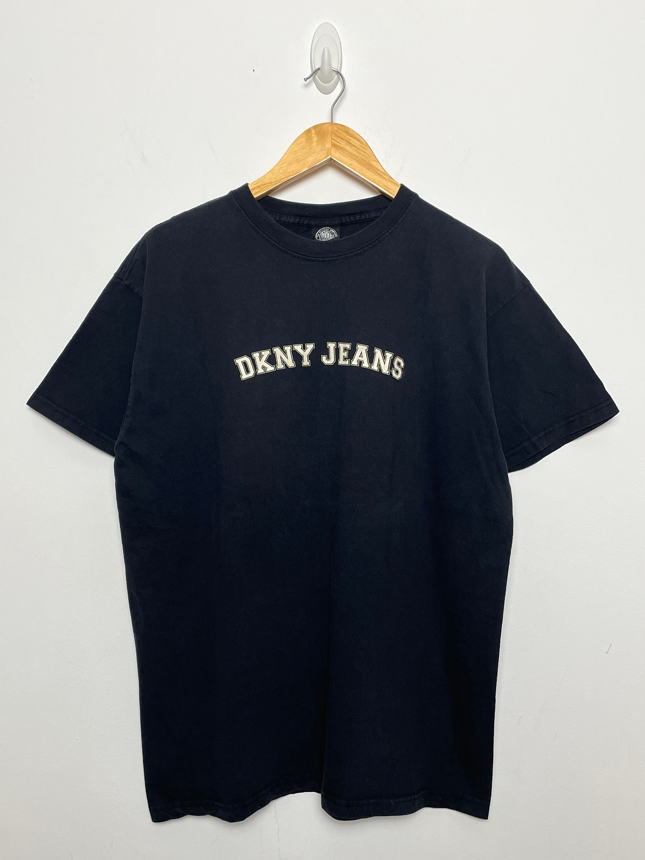 Vintage 1990s DKNY Jeans Spell Out Logo Graphic Tee Shirt