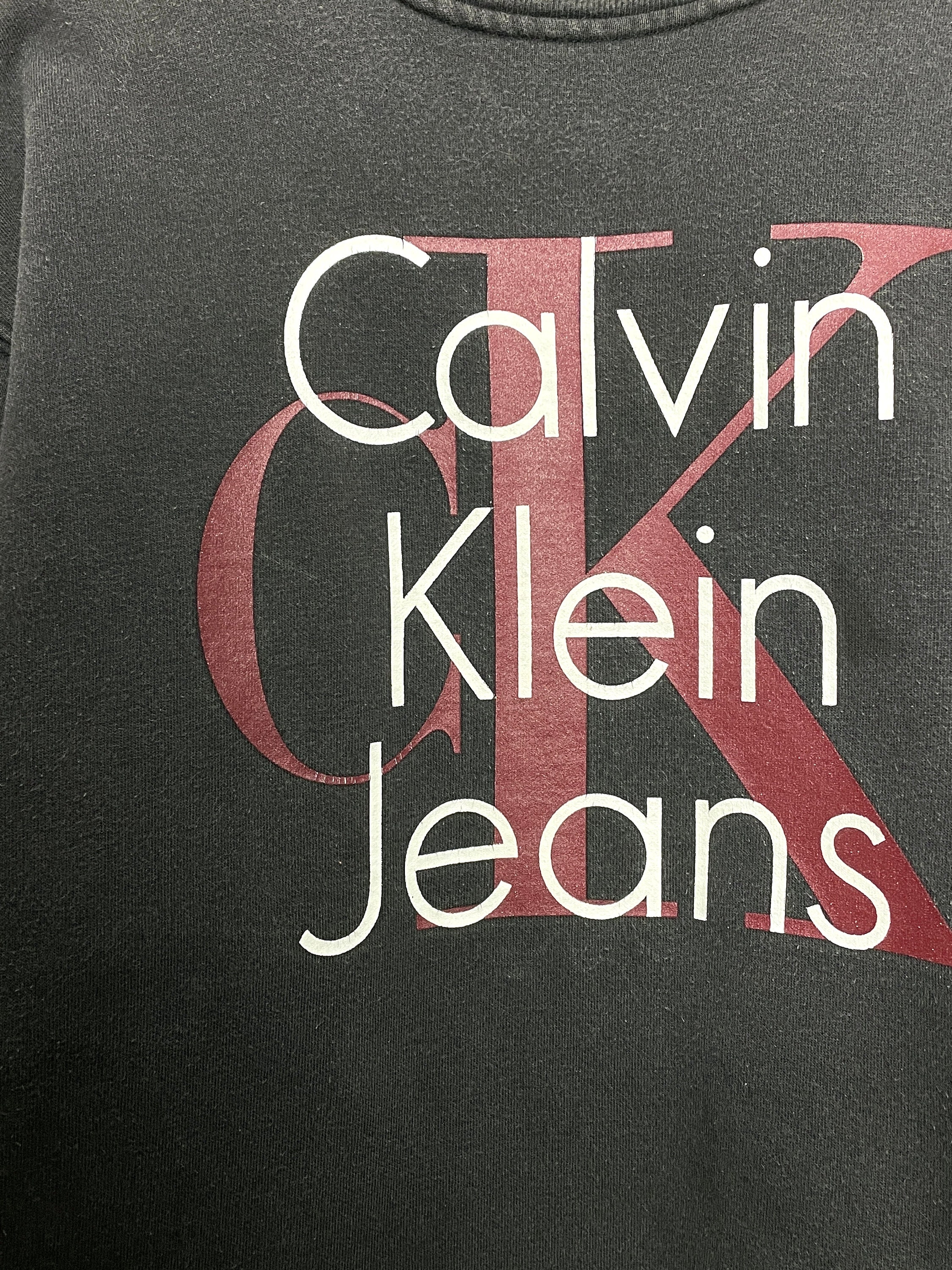 Vintage 1990s Calvin Klein Jeans Spell Out Logo Graphic Crewneck 